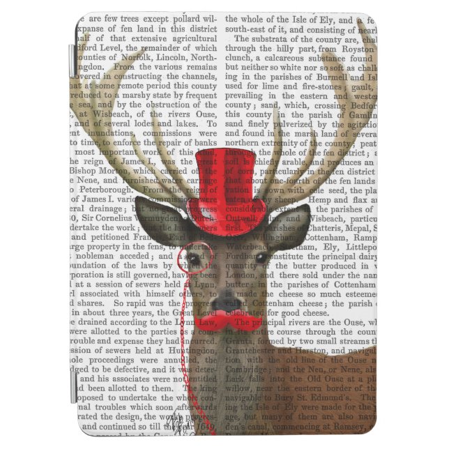Deer with Red Top Hat and Moustache iPad Air Cover (Front)