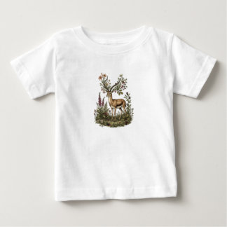 Deer with Wildflower  Baby T-Shirt