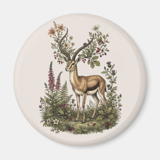 Deer with Wildflower  Magnet