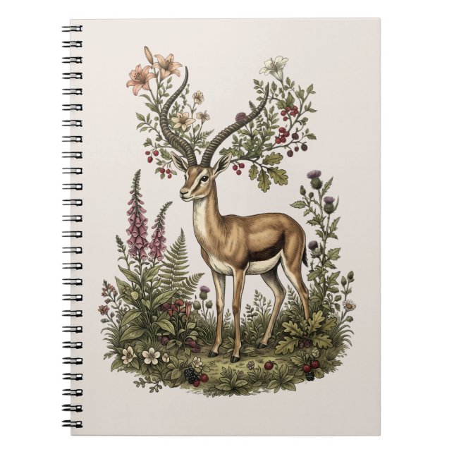 Deer with Wildflower  Notebook (Front)