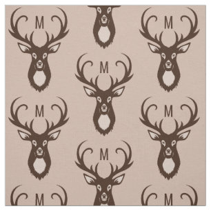 Deer with Your Monogram custom fabric
