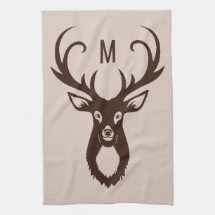 Deer with Your Monogram hand towel