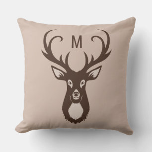 Deer with Your Monogram throw pillows