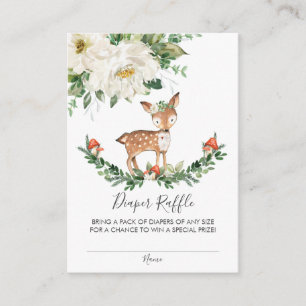 Deer Woodland Animals Baby Shower Diaper Raffle Enclosure Card