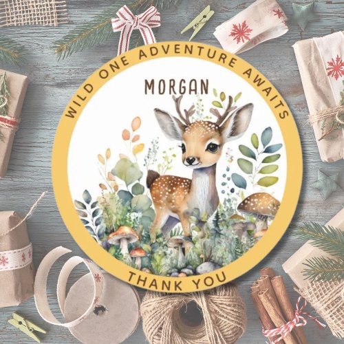 Deer Woodland Animals Favors Thank You Gift Decor Classic Round Sticker