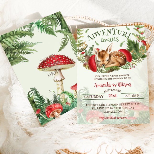 Deer Woodland Botanical Gender Neutral Baby Shower Invitation (Creator Uploaded)
