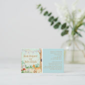Deer Woodland Forest Animals Owl Book Request Business Card (Standing Front)