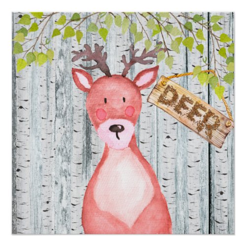 Deer_ Woodland Friends _ Watercolor illustration Poster