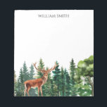 Deer Woodland Personalized  Notepad<br><div class="desc">Elegant watercolor trees and deer personalized notepad.</div>