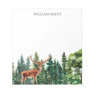 Deer Woodland Personalized  Notepad