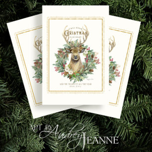 Deer Wreath Keep Christmas Heart Dickens Decoupage Tissue Paper