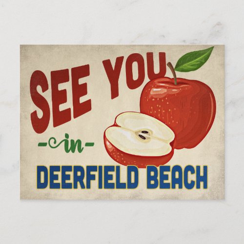 Deerfield Beach Florida Apple _ Vintage Travel Postcard