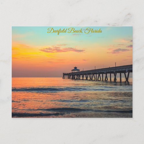 Deerfield Beach Florida _ Daybreak Pastels Postcard