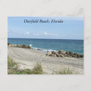 Deerfield Beach, Florida FL Beach Scene Postcard