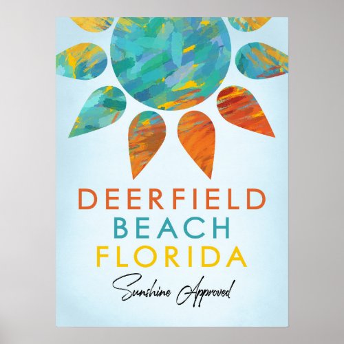 Deerfield Beach Florida Sunshine Travel Poster