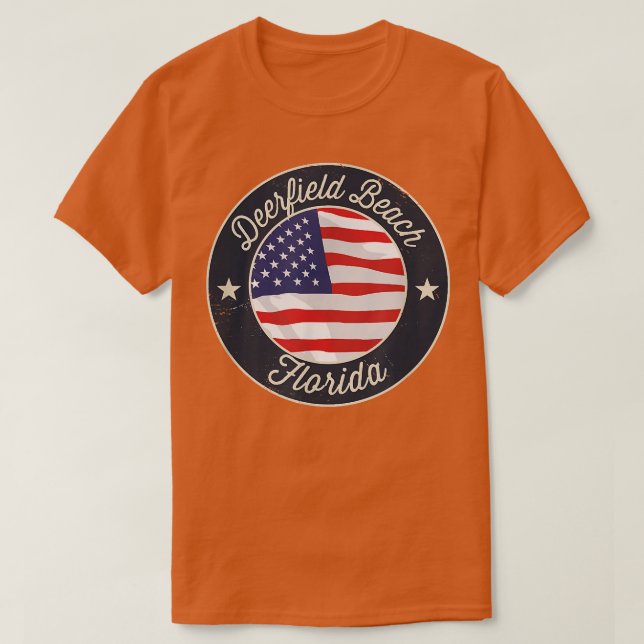 Deerfield Beach - Patriotic Florida Souvenir T-Shi T-Shirt (Design Front)