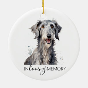 Deerhound memorial watercolour christmas ceramic ornament
