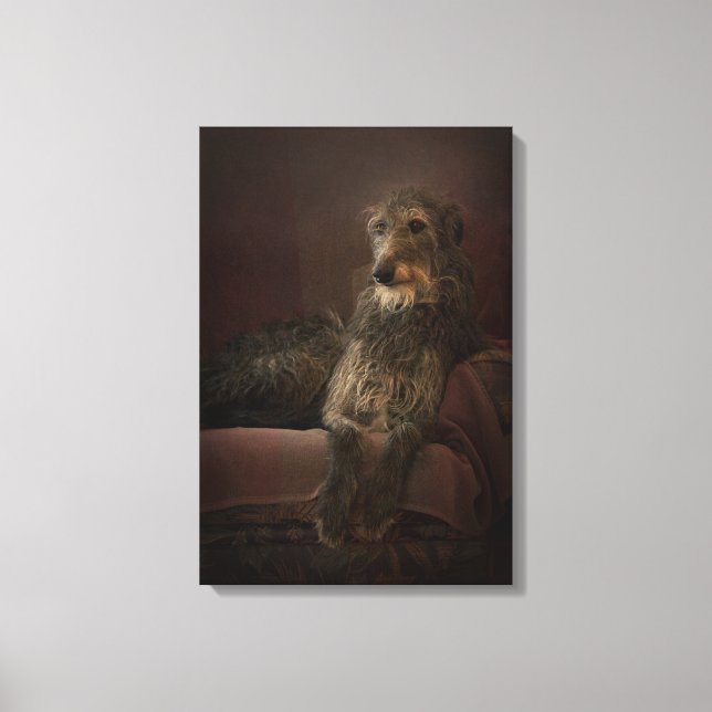 Deerhound on a sofa canvas print (Front)