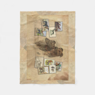 Deerhound vintage fleece blanket