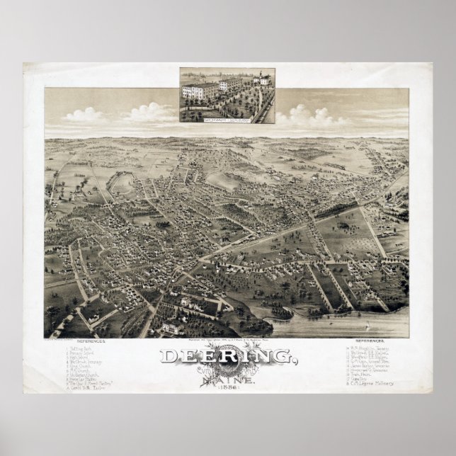 Deering, Maine 1886 Poster (Front)