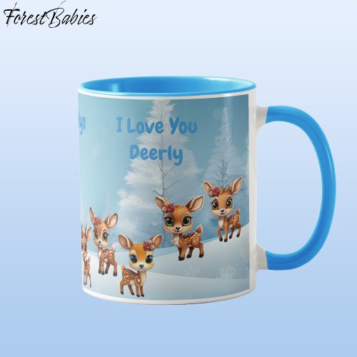 Deerly Loved Reindeer Deer Fawn Doe Lover  Mug