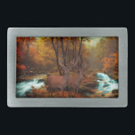 Deers By A Woodland Stream Belt Buckle<br><div class="desc">Two grand stag Deers standing By A Flowing Woodland Stream</div>