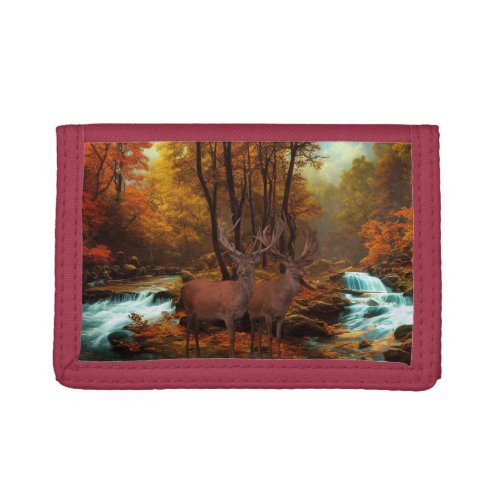 Deers By A Woodland Stream Trifold Wallet