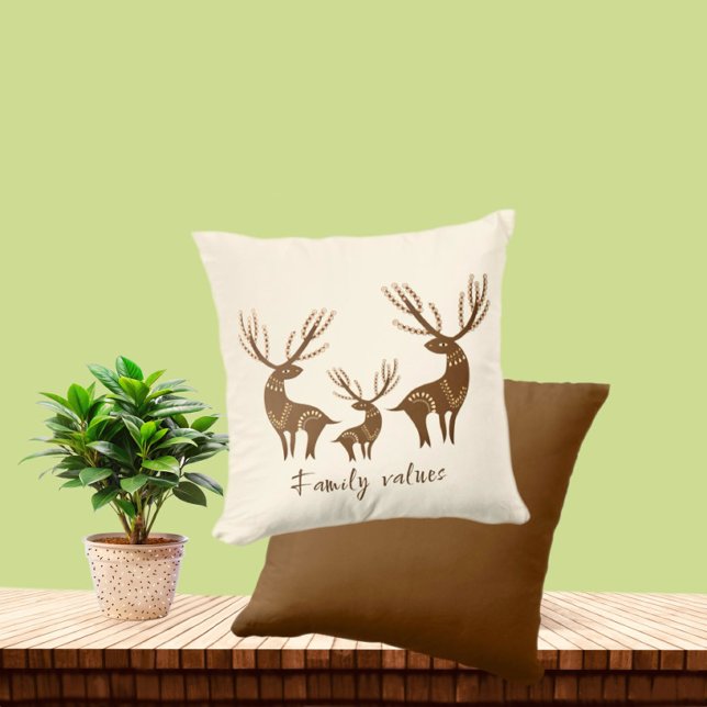 Deers family throw pillow (Creator Uploaded)