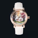 Deers in Forest Unique Art Watch<br><div class="desc">Beautiful image of deers in a forest in the style of layered paper to look 3D. This is a flat printed image no layers or 3D used.</div>