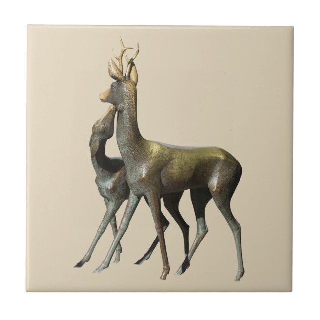 Deers in love ceramic tile (Front)