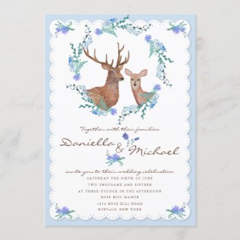 Deers In Love Woodland Winter Wedding Invitation by Jujulili at Zazzle