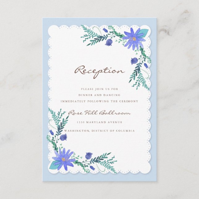 Deers in Love Woodland Winter Wedding Reception Enclosure Card (Front)