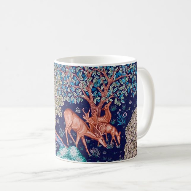 Deers in The Forest, William Morris Coffee Mug (Front Right)