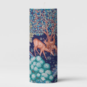 Deers in The Forest, William Morris Pillar Candle