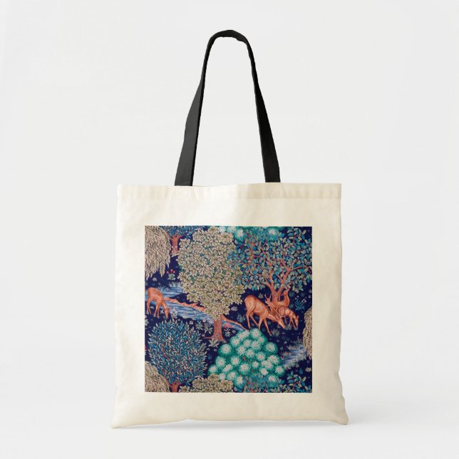 Deers in The Forest, William Morris Tote Bag (Front)