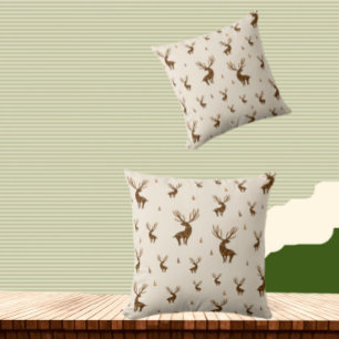Deers pattern throw pillow