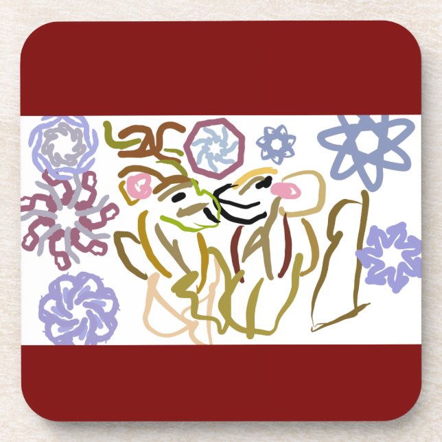 Deer's winter lover  beverage coaster (Front)