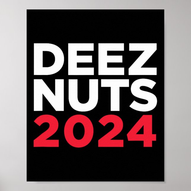 Deez Nuts 2024 - Humorous Meme Republican Democrat Poster (Front)