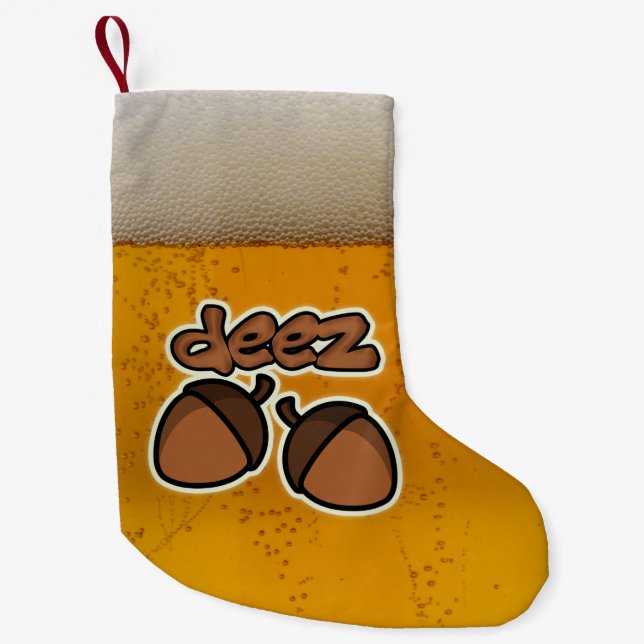Deez Nuts and Beer Small Christmas Stocking (Front)