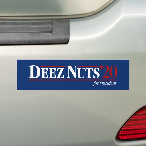 Deez Nuts For President Bumper Sticker Blue Zazzle 6916