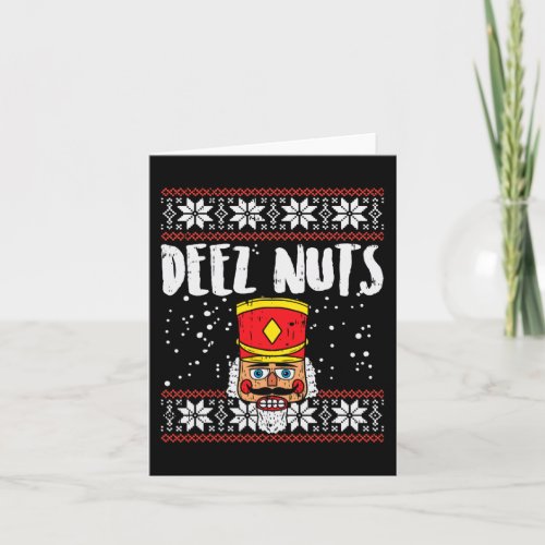 Deez Nuts Nutcracker Fun Ugly Christmas  Meme Gift Card