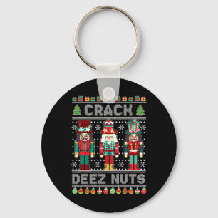 Deez Nuts Nutcracker Fun Ugly Christmas Xmas Keychain