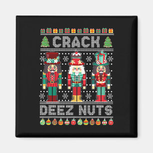 Deez Nuts Nutcracker Fun Ugly Christmas Xmas Magnet