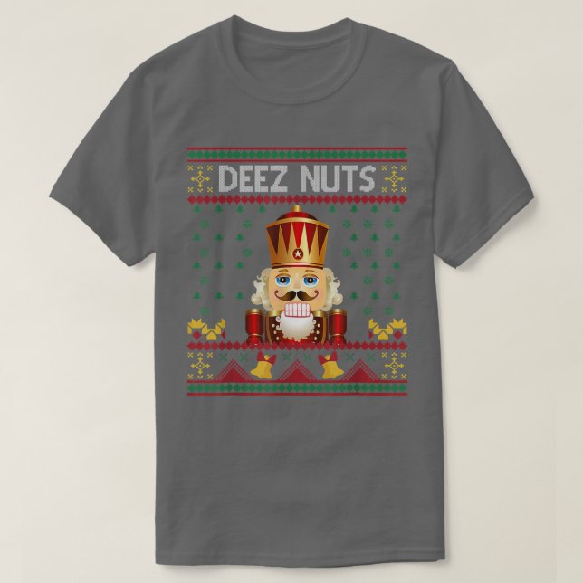 Deez Nuts Nutcracker Funny Ugly Christmas Sweater  (Design Front)