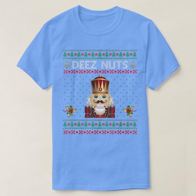 Deez Nuts Nutcracker Funny Ugly Christmas Sweater  (Design Front)