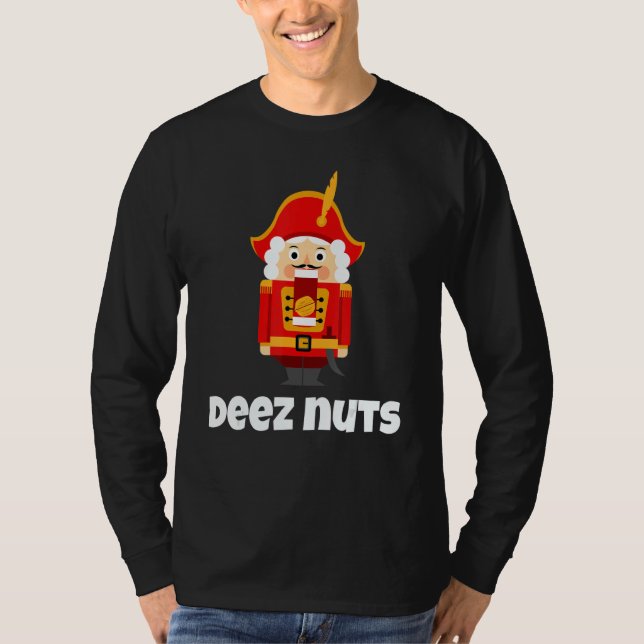 Deez Nuts Nutcracker  Men & Women Matching Pajamas T-Shirt (Front)