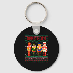 Deez Nuts Nutcracker Nut Shirt Funny Christmas Xma Keychain