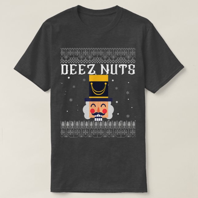 Deez Nuts Nutcracker Ugly Christmas Sweater Funny  (Design Front)