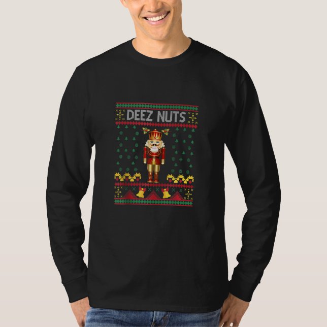 Deez Nuts Nutcracker  Ugly Christmas Sweater Meme (Front)