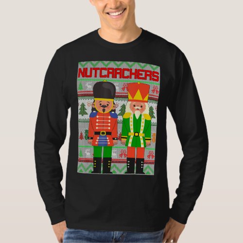 Deez Nuts Nutcrackers Soldier Ugly Christmas T_Shirt
